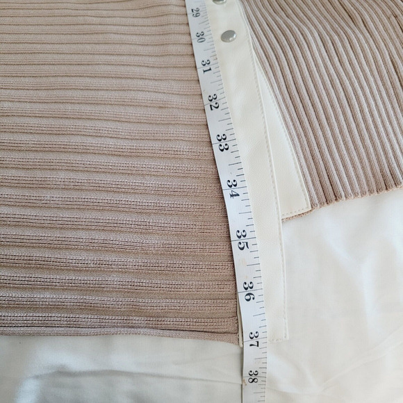 Jonathan Simkhai Dress Small Hardin Ribbed Knit Faux Leather Belted Stretch - Picture 16 of 16